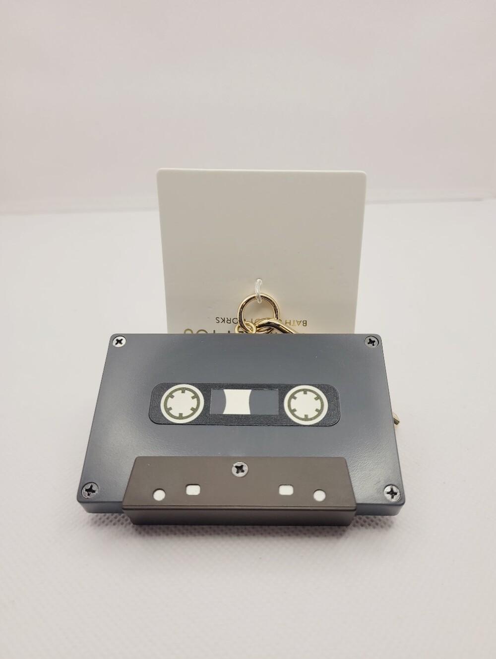 BBW Charmed By You Cassette Tape Bag Charm Goldtone Keychain Logo Tag New OOS - Picture 3 of 8